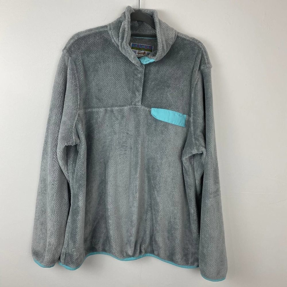 Jachs Cabin, Gray long sleeve fleece jacket. Size L.